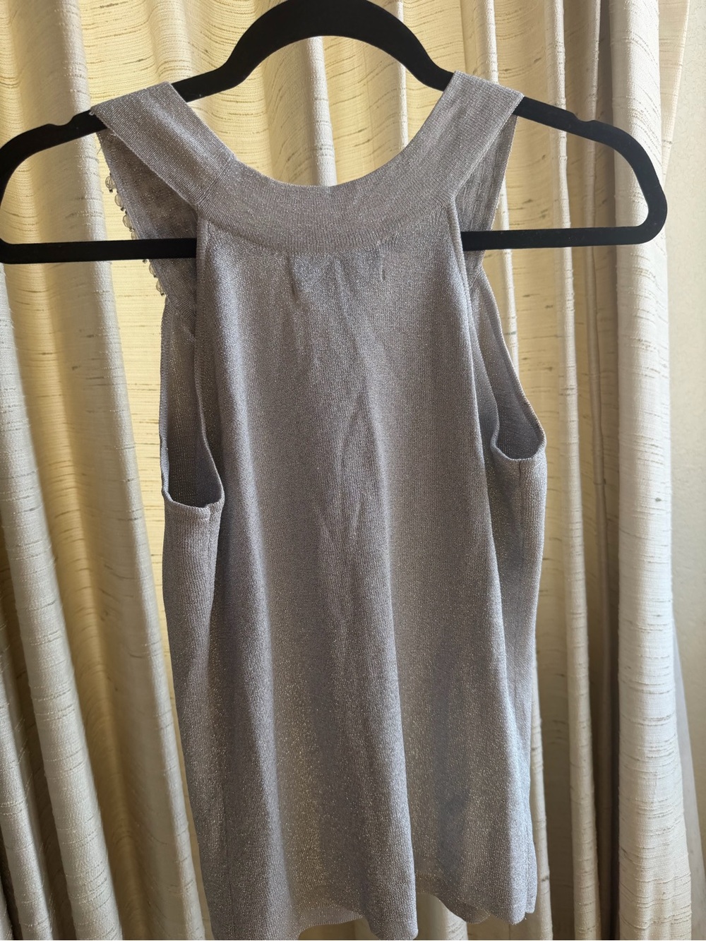Joseph A. Petite Silver Beaded Embellished Knit Tank - Picture 7 of 7